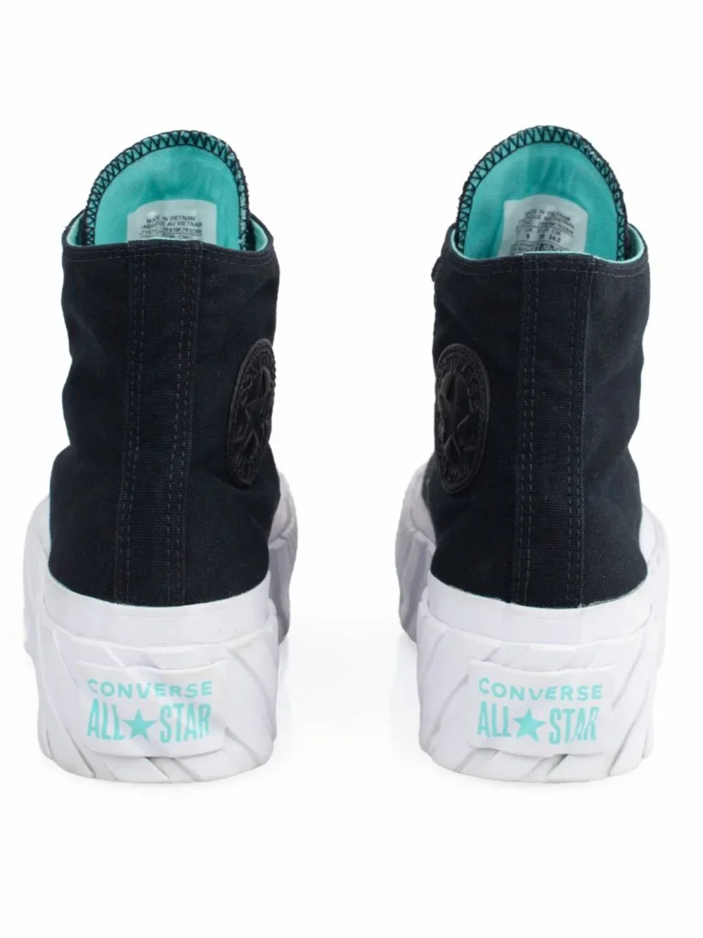 Converse All Star Lift 2X Surface Fusion Black Aqua Platform High Tops Sz 8
